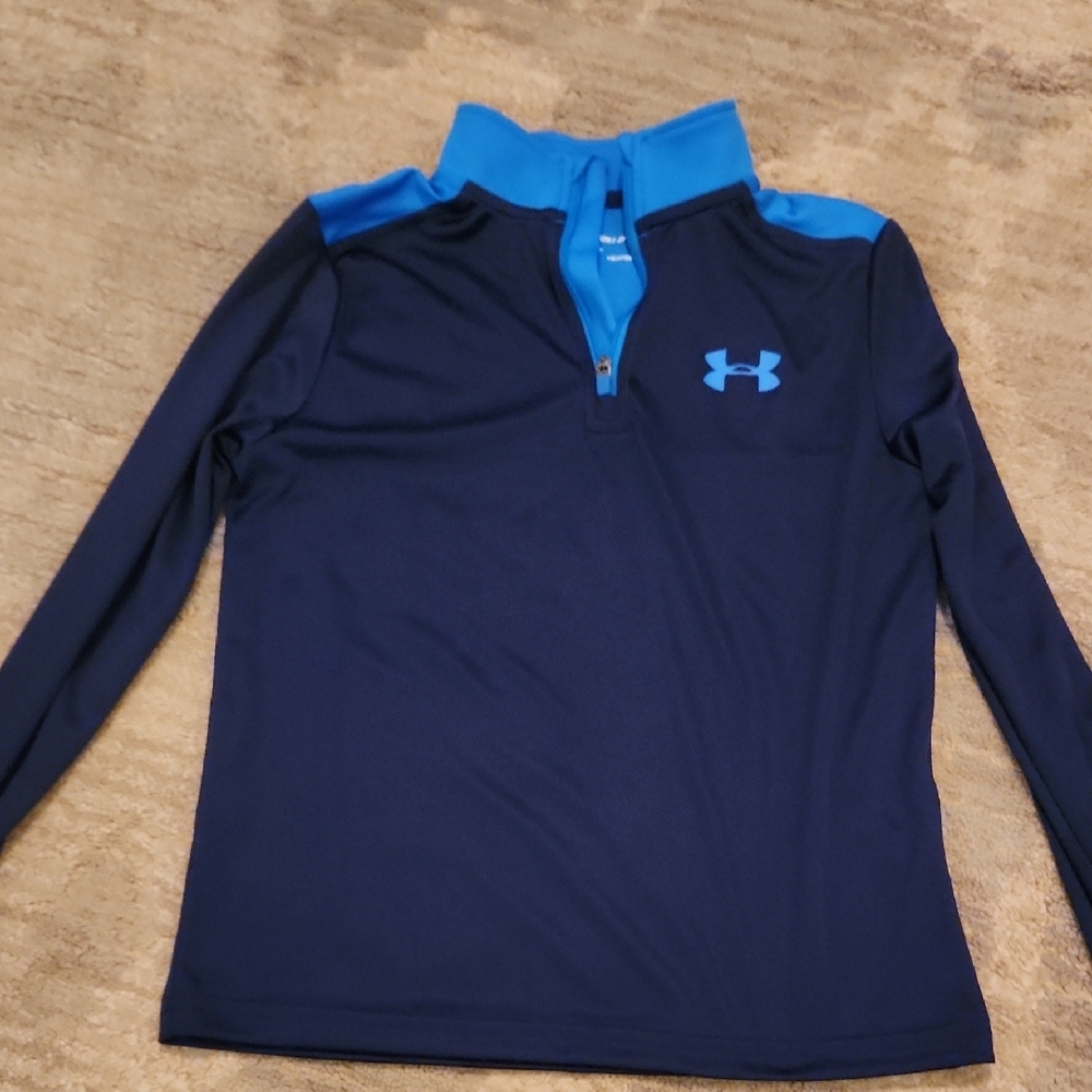 Under Armour Navy and Blue Quarter-Zip Pullover